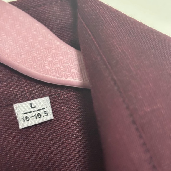 Elegant Maroon Button-Down Shirt for Men size L size 16-16.5 - Picture 11 of 11